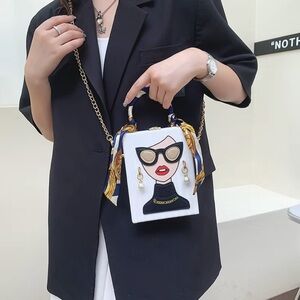 Stylish Purple Women's Bag with Artistic Design